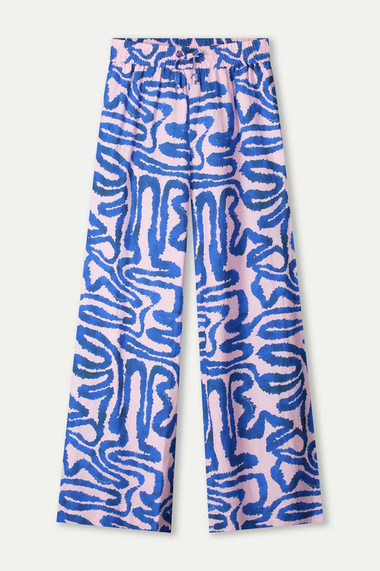 POM Amsterdam Pants PANTALON - Waves Pink Linen