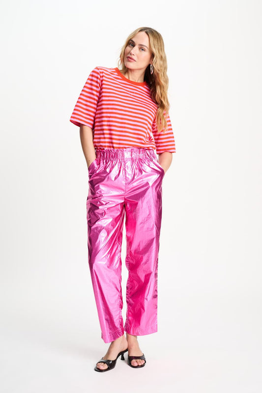 POM Amsterdam Pants Pink / 34 PANTALON - Metallic Bright Rose