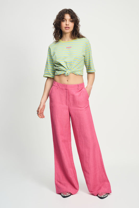 POM Amsterdam Pants Pink / 34 PANTALON - Raspberry Linen