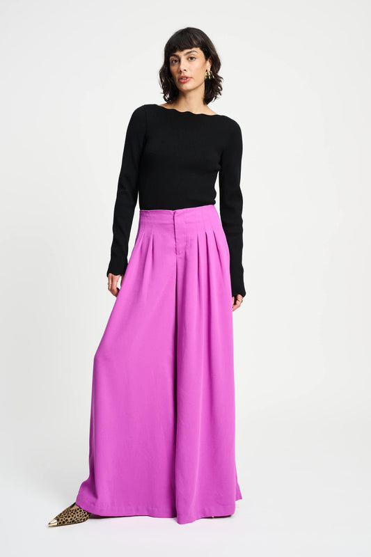 POM Amsterdam Pants Pink / 34 PANTALON - Wide leg Frosting Pink