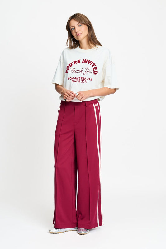 POM Amsterdam Pants Red / 34 PANTALON - Nora Burgundy Red