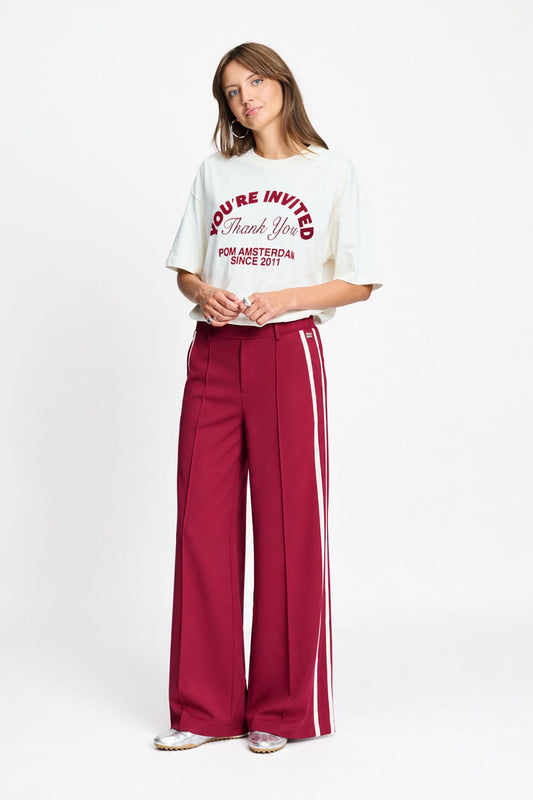 POM Amsterdam Pants Red / 34 PANTALON - Nora Burgundy Red