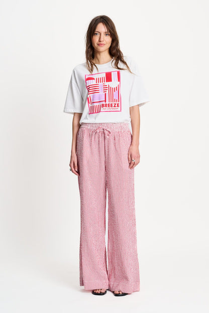POM Amsterdam Pants Red / 34 PANTALON - Seersucker Red White