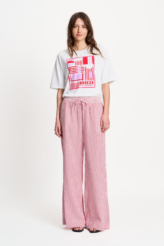 POM Amsterdam Pants Red / 34 PANTALON - Seersucker Red White