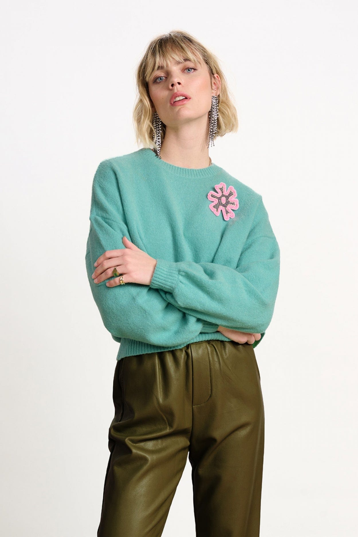 POM Amsterdam Pullovers Blue / 34 PULL - Ice Green