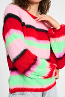 POM Amsterdam Pullovers SWEATER - Brushed Stripes Green