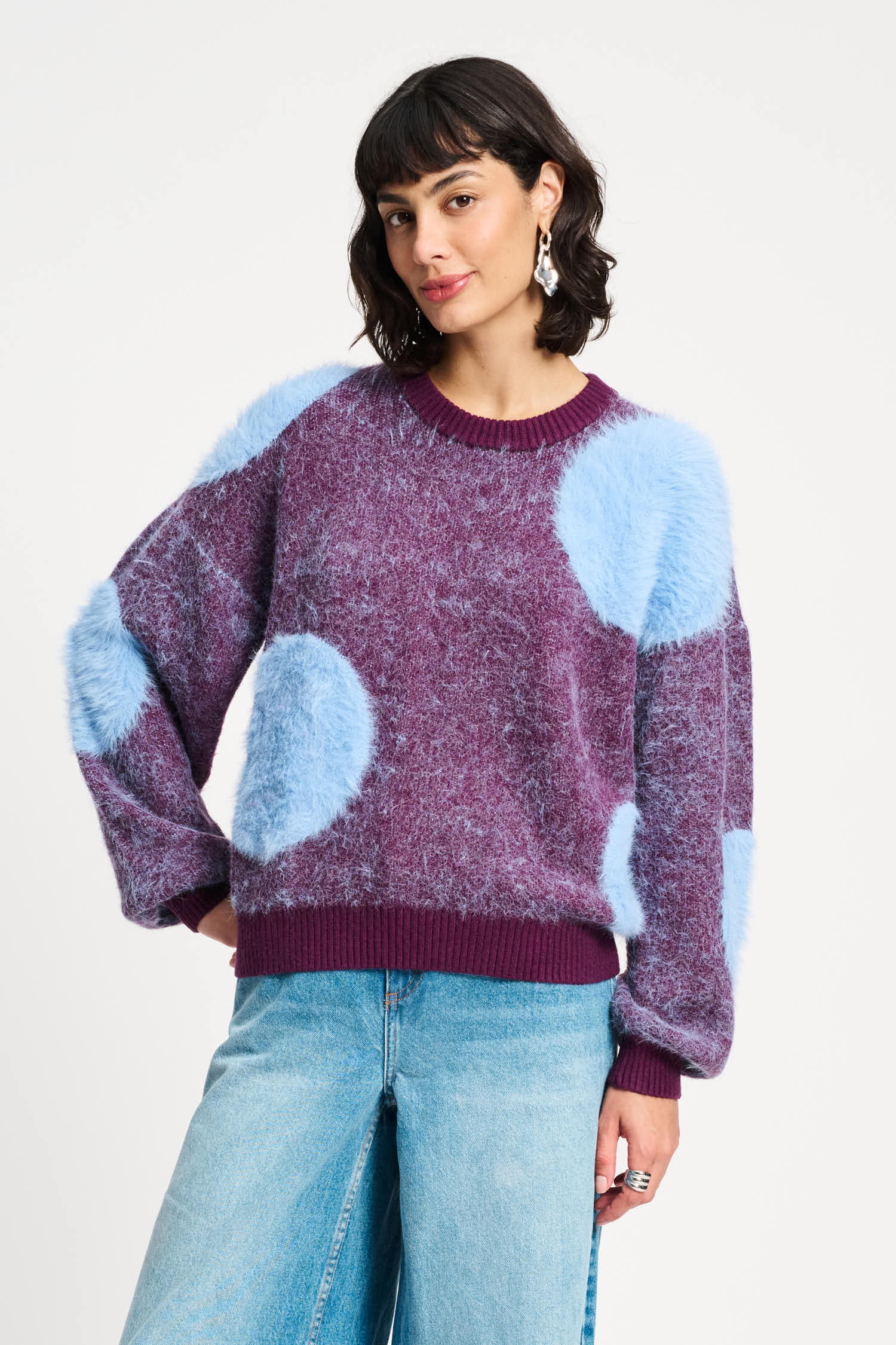 POM Amsterdam Pullovers SWEATER - Dots Plum