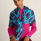 POM Amsterdam Shawls Blue / OS ÉCHARPE - Double Flower Pop Blue