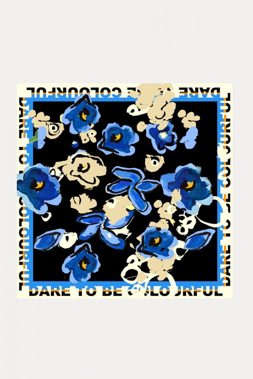 POM Amsterdam Shawls Blue / OS ÉCHARPE - Flower Glory Blue