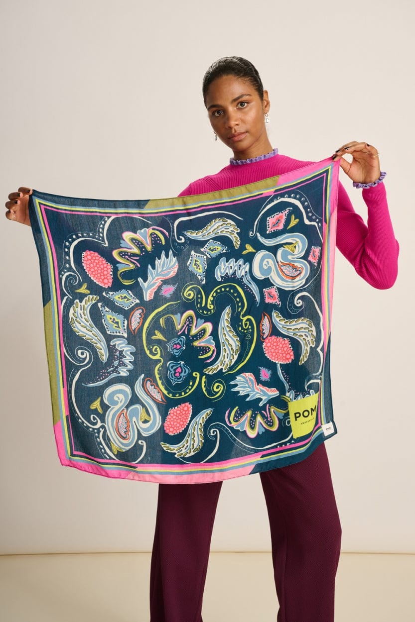 POM Amsterdam Shawls Blue / OS ÉCHARPE - Full Glow Multi