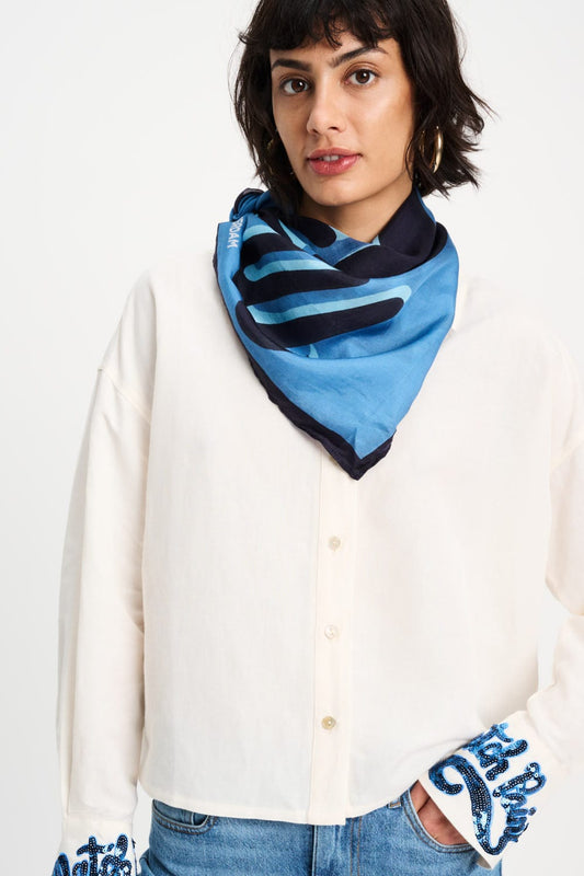 POM Amsterdam Shawls Blue / OS SHAWL - Matchpoint Blue