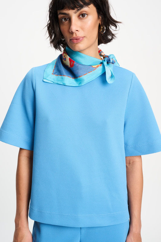 POM Amsterdam Shawls Blue / OS SHAWL - Urban Flora Blue Petite