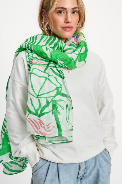 POM Amsterdam Shawls Green / OS SHAWL - Beach Vibes Linen