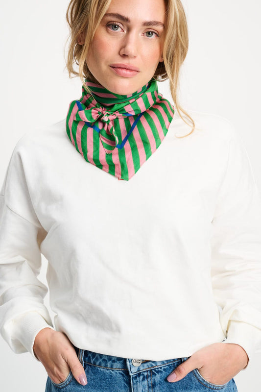 POM Amsterdam Shawls Green / OS SHAWL - Stripe Palm Green