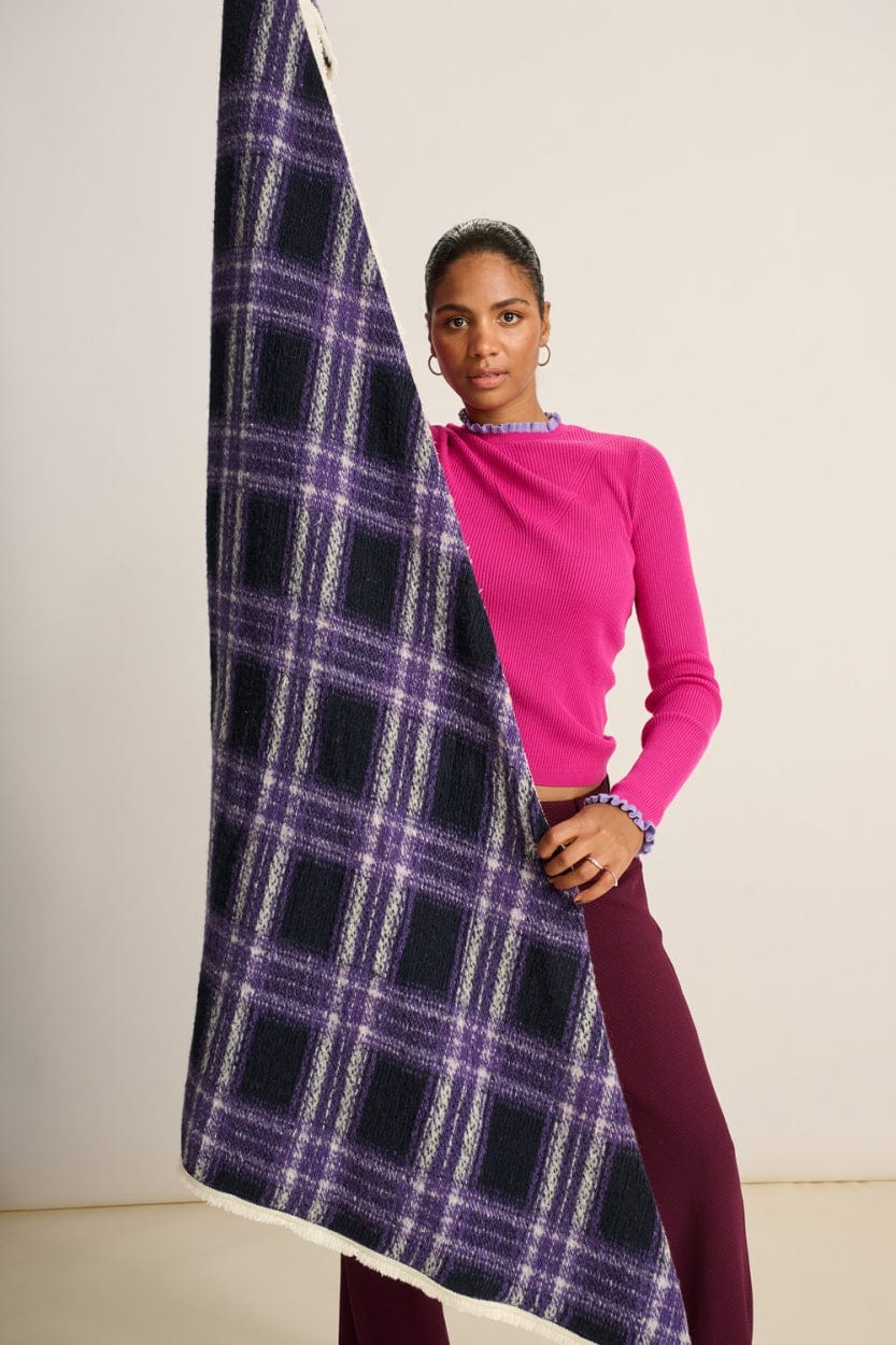 POM Amsterdam Shawls Purple / OS ÉCHARPE - Checks French Violet
