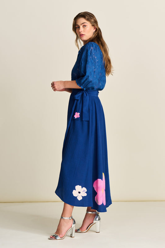 POM Amsterdam Skirts Blue / 34 JUPE - Ink Blue Blossom