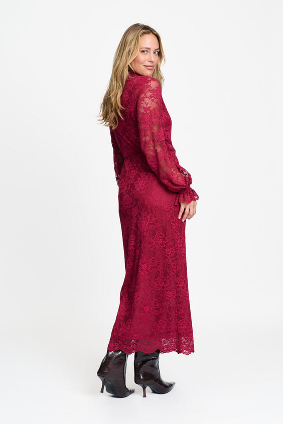 POM Amsterdam Skirts JUPE - Holly Lace Burgundy Red