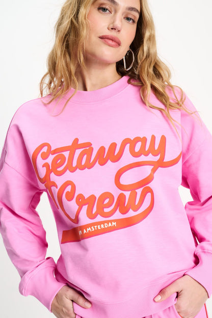 POM Amsterdam Sweaters Pink / 34 SWEATER - Getaway Crew Pink