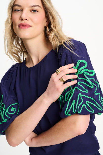 POM Amsterdam Tops Blue / 34 TOP - Beach Vibes Tape Night Blue