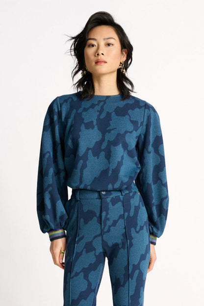 POM Amsterdam Tops Blue / 34 TOP - Swirl Horizon Blue
