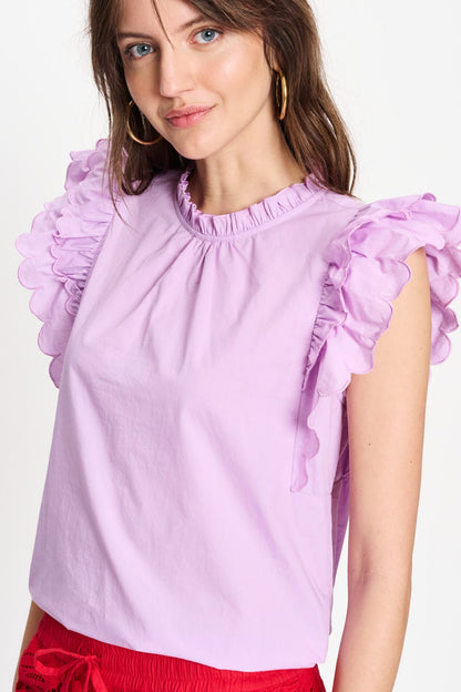POM Amsterdam Tops Purple / 34 TOP - Ruffles Lavender