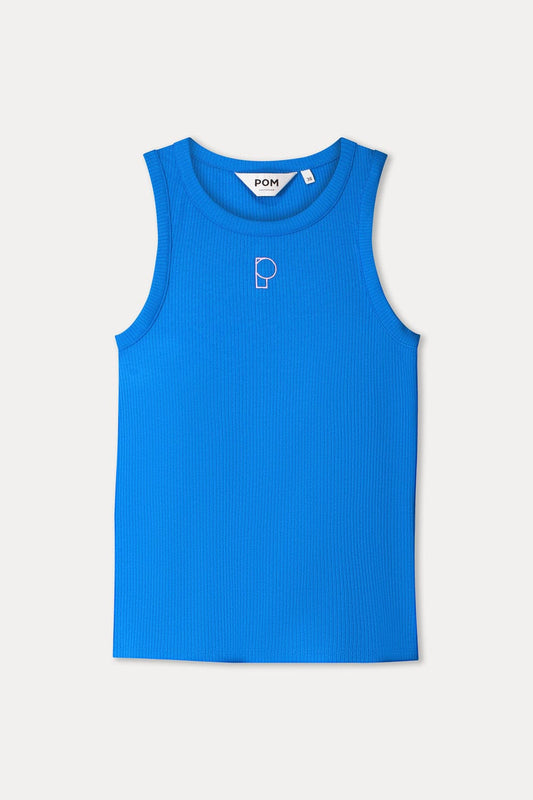 POM Amsterdam Tops TANKTOP - Rib Ocean Blue