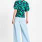 POM Amsterdam Tops TOP - Poplin Waves Green