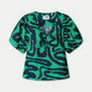 POM Amsterdam Tops TOP - Poplin Waves Green