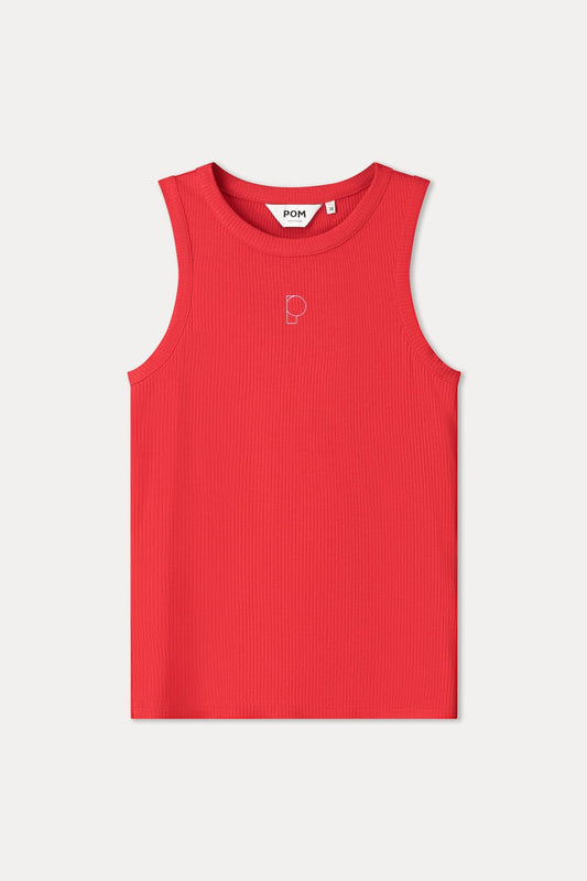 POM Amsterdam Tops TOP - Rib Bloom Red