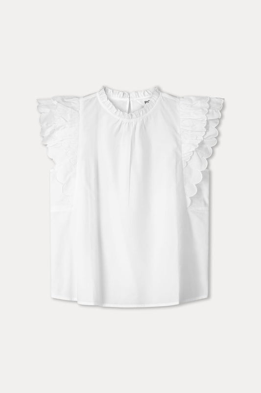POM Amsterdam Tops TOP - Ruffles Crispy White