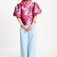 POM Amsterdam Tops TOP - Urban Flora Blue Jacquard