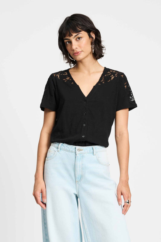 POM Amsterdam Tshirts Black / 34 TSHIRT - Ellen Black