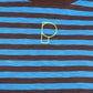 POM Amsterdam Tshirts T-SHIRT - Tyra Striped Brown Blue