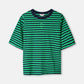 POM Amsterdam Tshirts TSHIRT - Stripe Green Blue