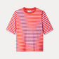 POM Amsterdam Tshirts TSHIRT - Stripe Orange Pink