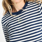 POM Amsterdam Tshirts TSHIRT - Striped Blue White