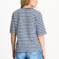 POM Amsterdam Tshirts TSHIRT - Striped Blue White