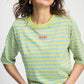 POM Amsterdam Tshirts TSHIRT - Striped Lime Blue