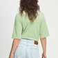 POM Amsterdam Tshirts TSHIRT - Striped Lime Blue