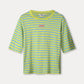 POM Amsterdam Tshirts TSHIRT - Striped Lime Blue