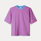 POM Amsterdam Tshirts TSHIRT - Striped Smashing Blue Bright Rose