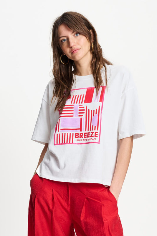 POM Amsterdam Tshirts White / 34 TSHIRT - Breeze