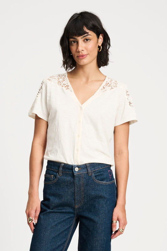 POM Amsterdam Tshirts White / 34 TSHIRT - Ellen Ecru