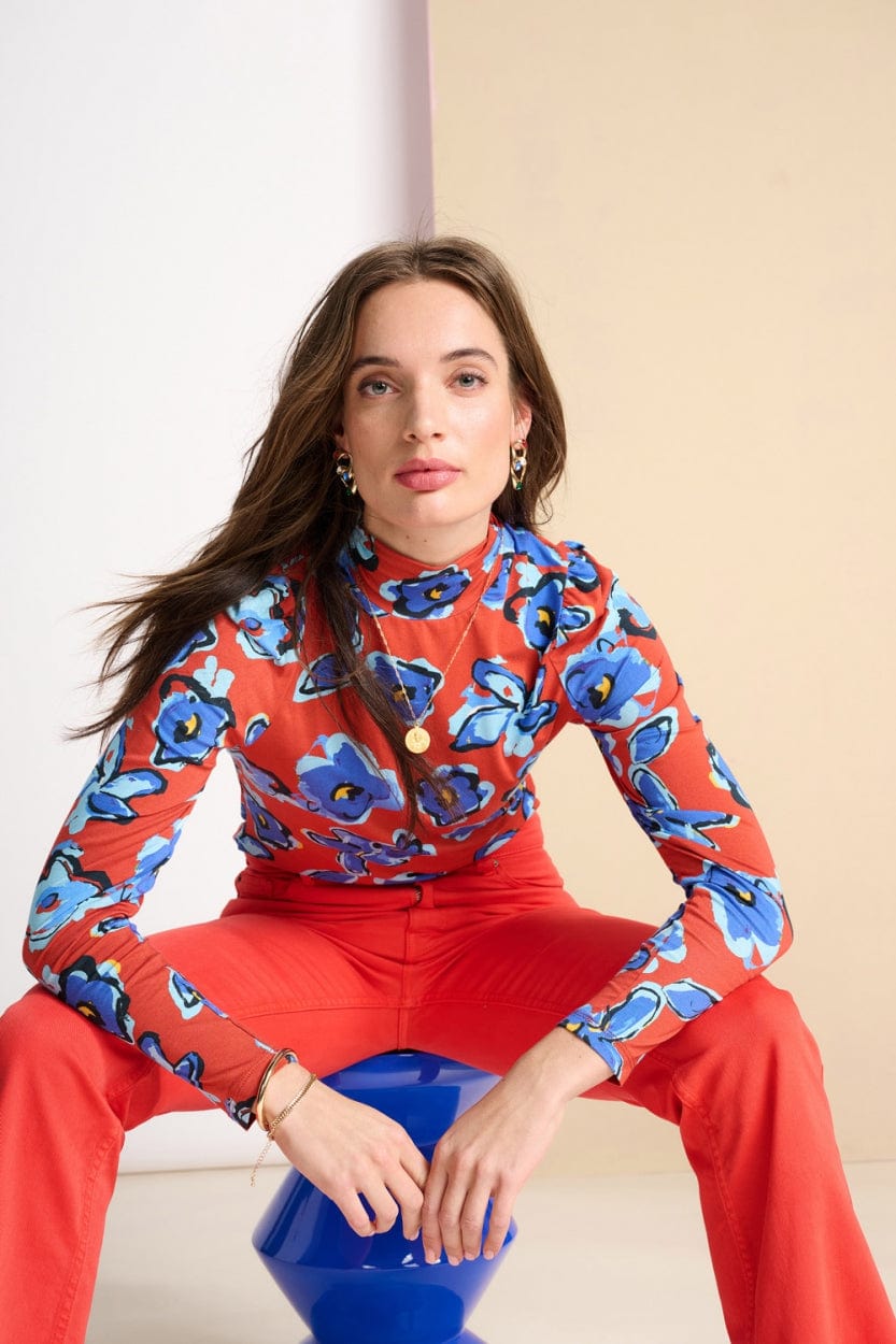 POM Amsterdam Turtlenecks COL ROULÉ - Flower Glory Red