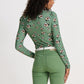 POM Amsterdam Turtlenecks COL ROULÉ - Flower Swirl Green