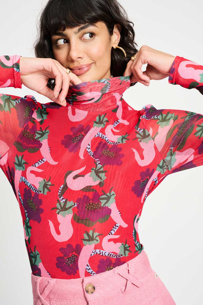 POM Amsterdam Turtlenecks Red / 34 TURTLENECK - Picnic Delight