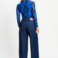 POM Amsterdam Turtlenecks TURTLENECK - Romi Mesh Animal Eternal Blue