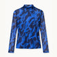 POM Amsterdam Turtlenecks TURTLENECK - Romi Mesh Animal Eternal Blue