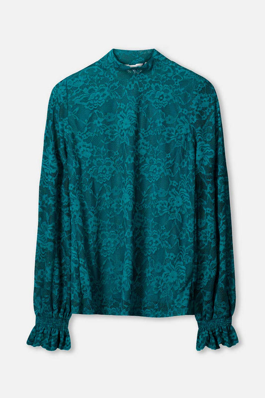 POM Amsterdam Turtlenecks TURTLENECK - Ruby Lace Teal Green