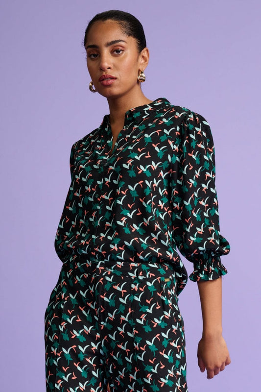 POM Amsterdam Blouses Black / 34 BLOUSE - Dreamy Breeze